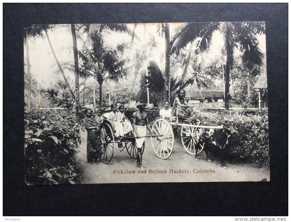 AK   CEYLON   SRI LANKA   RICKSHAW AND BULLOCK HACKERY COLOMBO - Sri Lanka (Ceylon)