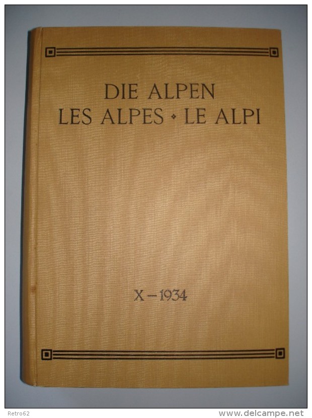 DIE ALPEN-LES ALPES-LE ALPI &#8594; Monatszeitschrift Des Schw.Alpenclup X-1934 &#9658;480 Seiten Pures Wissen&#9668; - Libri Vecchi E Da Collezione