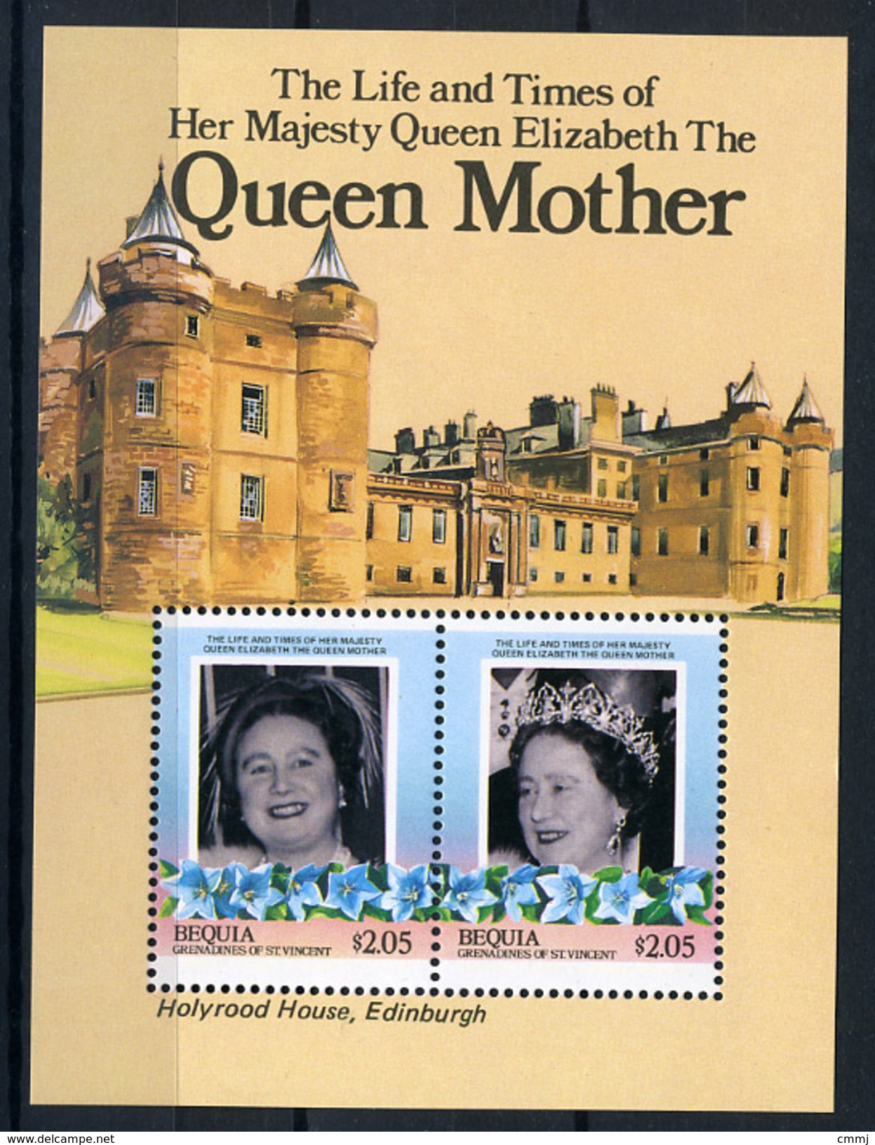 1985 - BEQUIA - Catg. Mi.  Block 1 - NH - (CW BLOCK147) - THE QUEEN MOTHER - St.Vincent (1979-...)