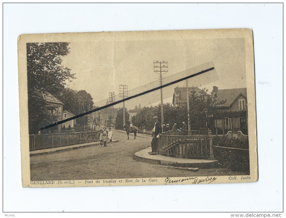 CPA  Abîmée  -  Guénelard  - Pont De Vernizy Et Rue De La Gare - Autres & Non Classés