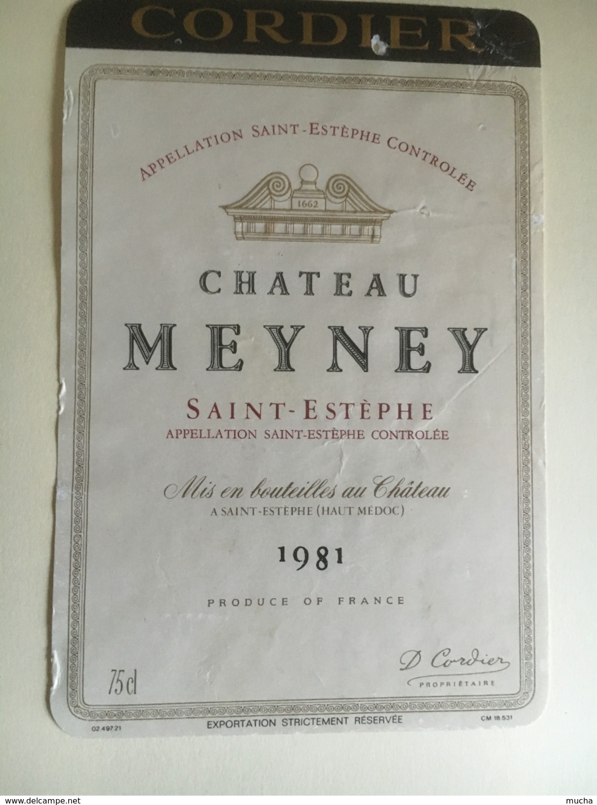 835 - Château Meynet 1981 St-Estèphe - Bordeaux