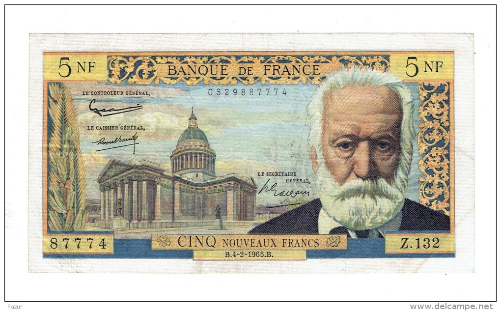 BILLET 5 NF V. HUGO - 2-5-1963 - TTB+ PLUSIEURS TROUS D'EPINGLES 1 PLI VERTICAL - AUCUNE DECHIRURE - 5 NF 1959-1965 ''Victor Hugo''