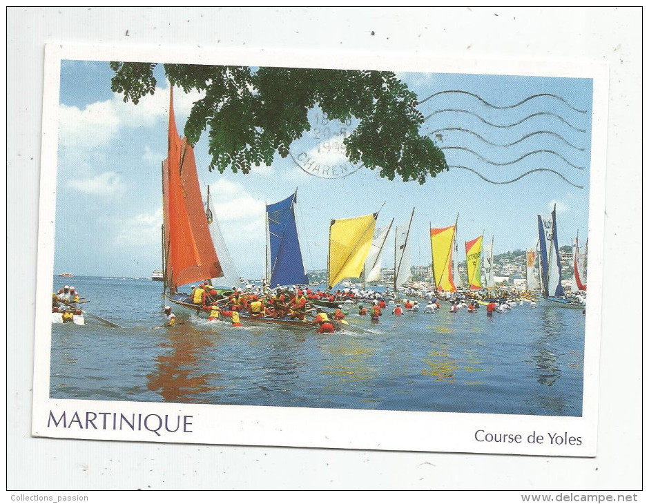 G-I-E , Cp , Sport , Voile , COURSE DE YOLES , MARTINIQUE , Voyagée , Ed : La Case à Rhum , Photo : R. Canelle - Sailing