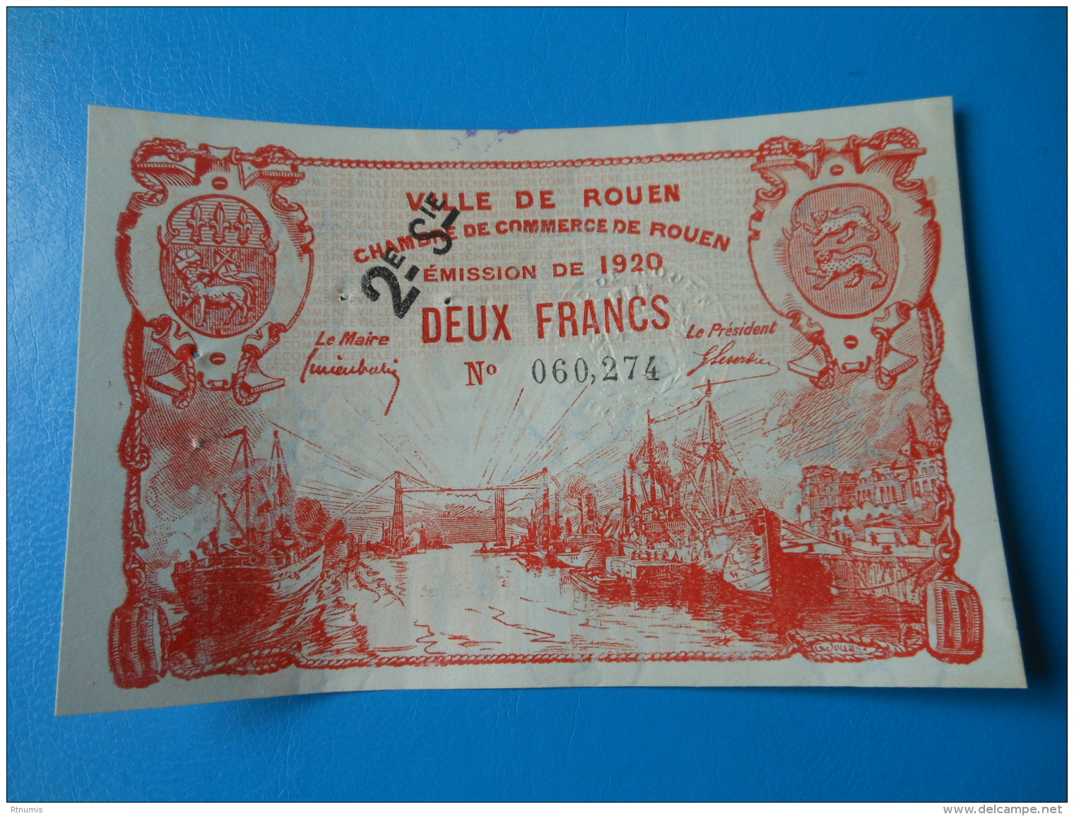 76 Rouen 2 Francs 1920 2ème Série Pirot 110/58 - Chambre De Commerce