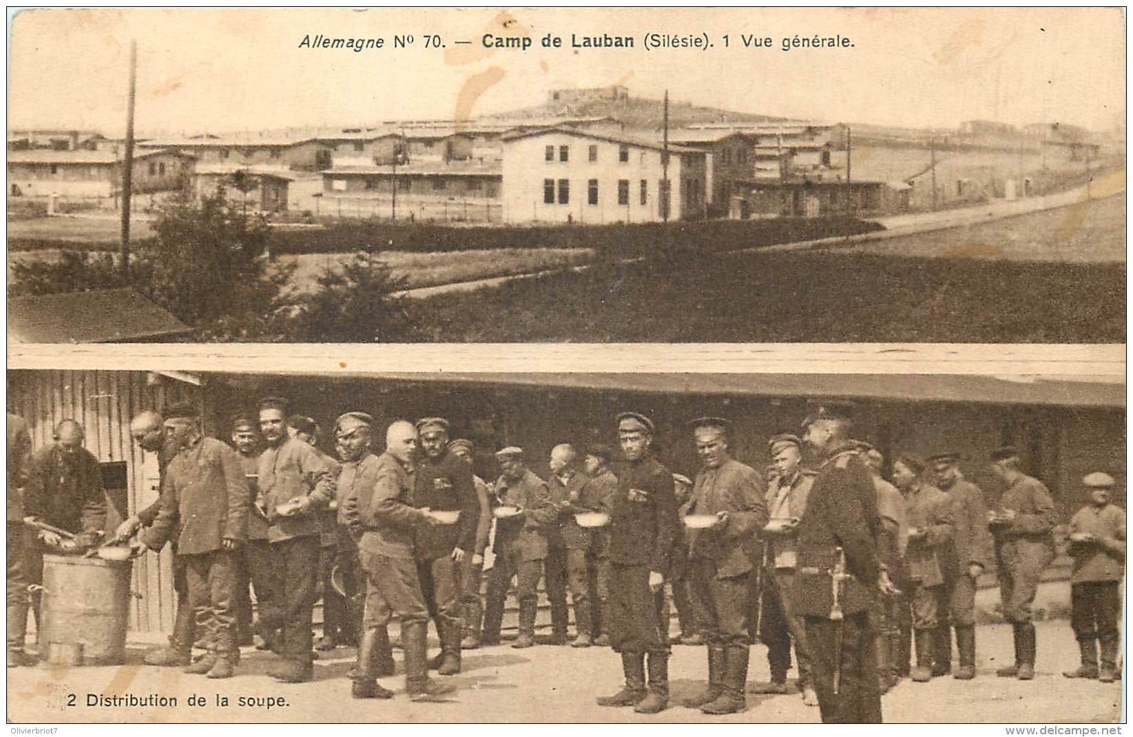 Guerre 14/18 - Allemagne - Camp De Lauban Prisonniers Russes - Distribution De La Soupe - Guerre 1914-18