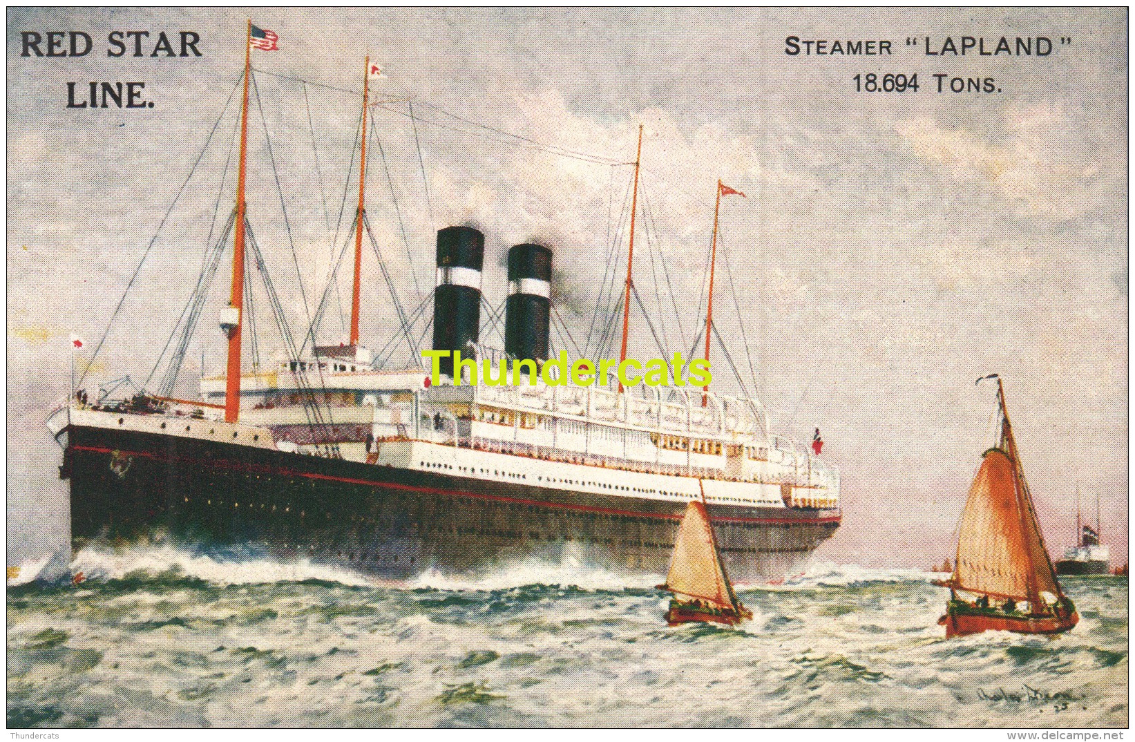 CPA RED STAR LINE STEAMER LAPLAND  BOAT BATEAU - Paquebots