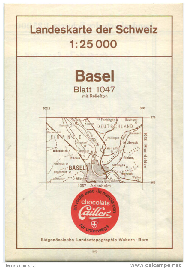 Landeskarte Der Schweiz 1:25'000 - Basel Blatt 1047 - Topographische Karte - Eidgenössische Landestopographie Wabern-Ber - Topographical Maps