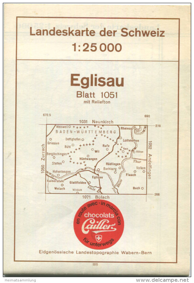 Landeskarte Der Schweiz 1:25'000 - Eglisau Blatt 1051 - Topographische Karte - Eidgenössische Landestopographie Wabern-B - Topographische Karten
