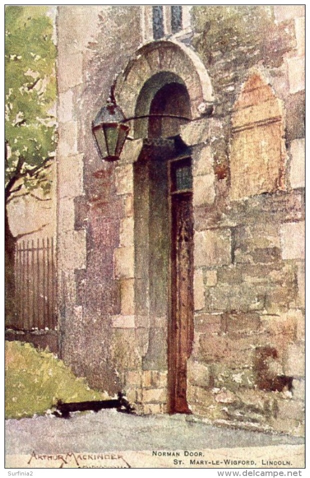 MISCELLANEOUS ART - LINCOLN - NORMAN DOOR, ST MARY LE WIGFORD - ARTHUR MACKINDER  Art175 - Lincoln