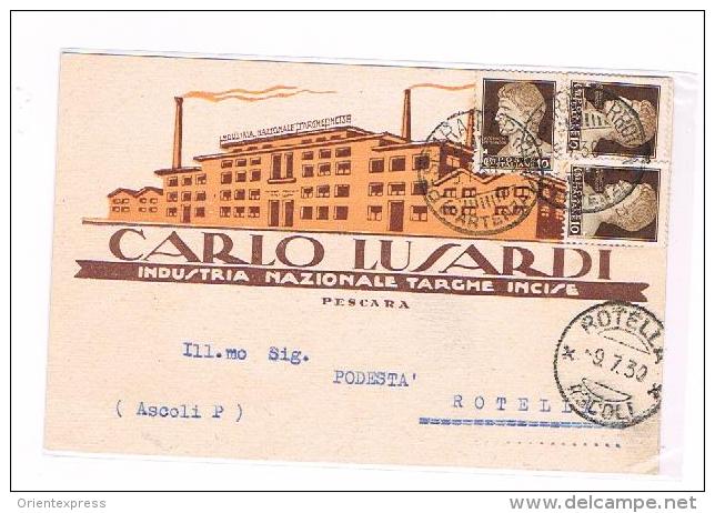 Pescara Industria Nazionale Targhe Incise Carlo Lusardi 1930 - Pescara