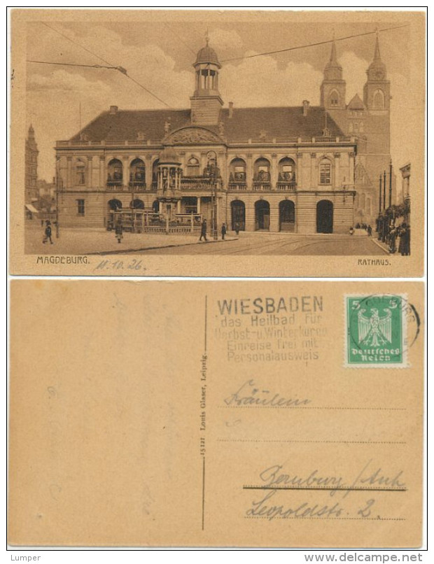 AK Magdeburg 1926, Dom, Rathaus, Menschen - Magdeburg