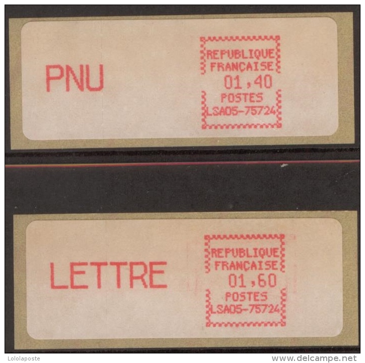 VIGNETTES D'AFFRANCHISSEMENTS - LSA05-75724 ( Bonne Nouvelle ) - PNU Et LETTRE - Cote 50€ - 1981-84 LS & LSA Prototipi