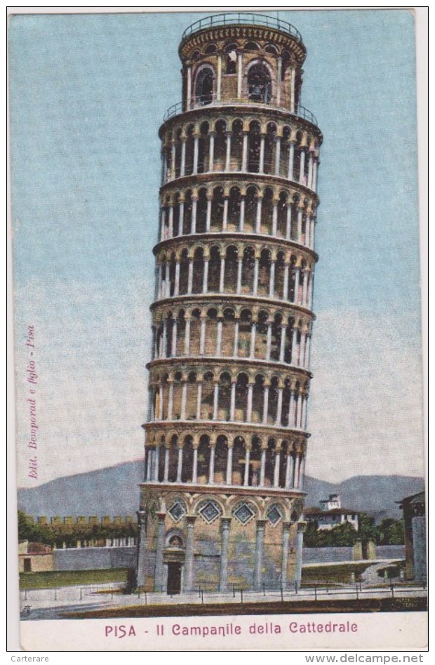 Italie,italia,TOSCANA,TOSCANE,PISA,PISE,ll Campanile Della Cattedrale,tour De Pise,carte Ancienne,rare - Pisa