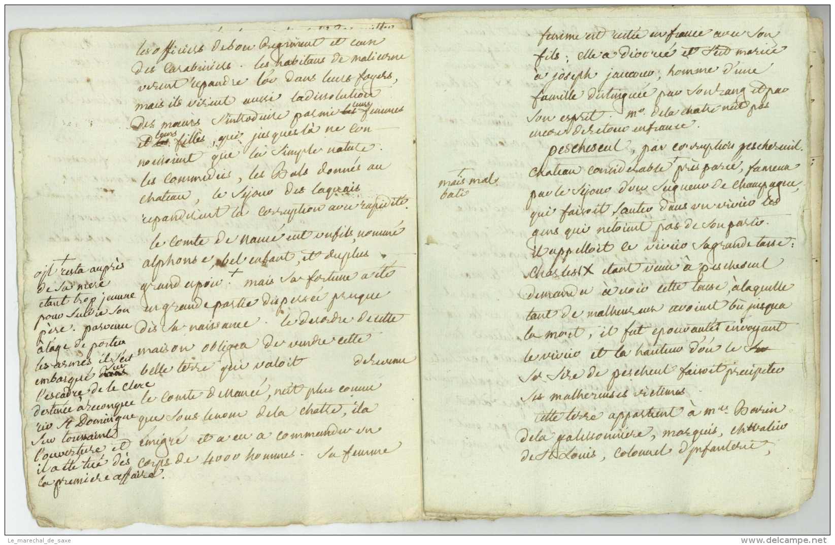 Charles P.A. BOUCHER (Montbason 1742-1812) - Manuscrit - Les Chateaux Des Environs De La Fleche - 1801 - Anjou Histoire - Manuscripts