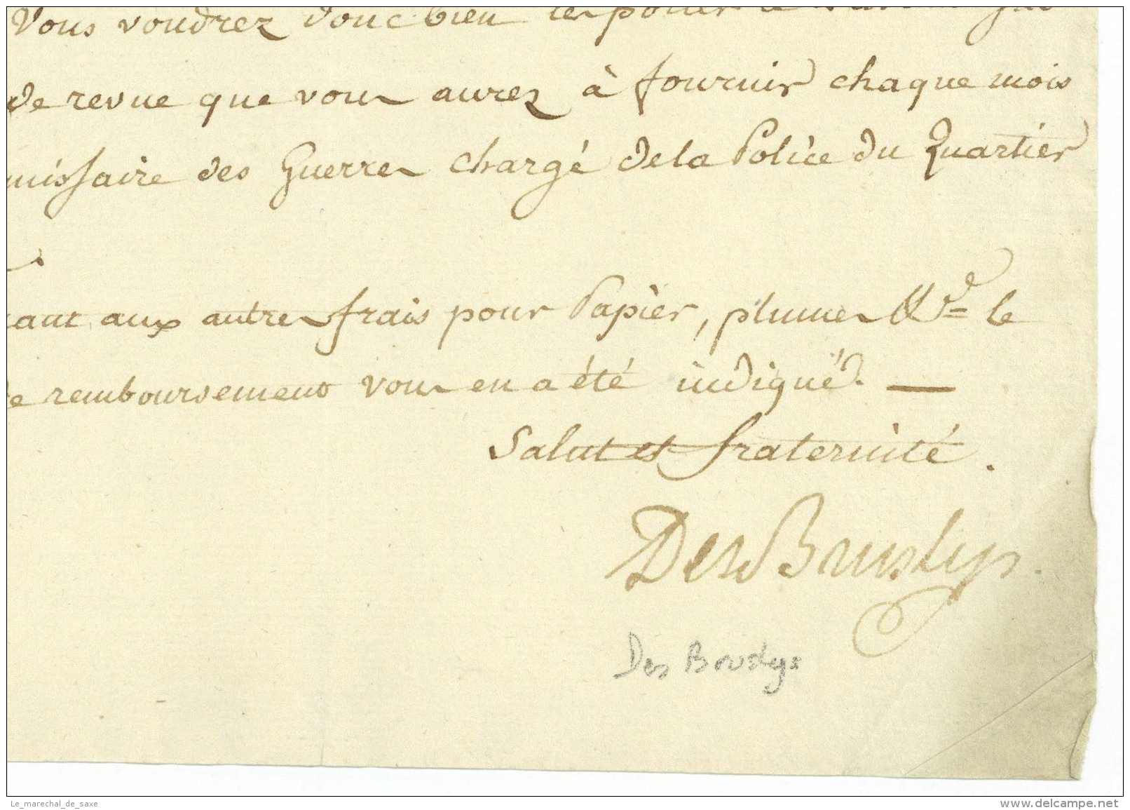 ARMEE DU NORD 1795 - Gorinchem Hollande - General DES BRUSLYS (1757-1809) - Historical Documents