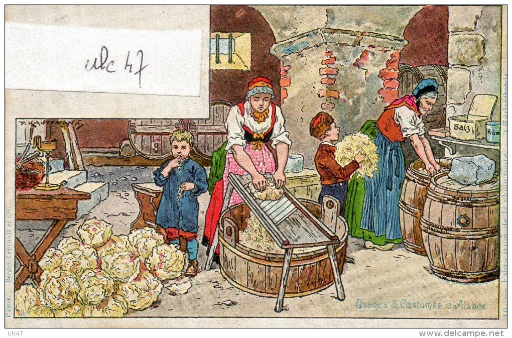 - ALSACE - Costumes et Usages d'Alsace. - 10 cartes illustrées par P. KAUFFMANN.