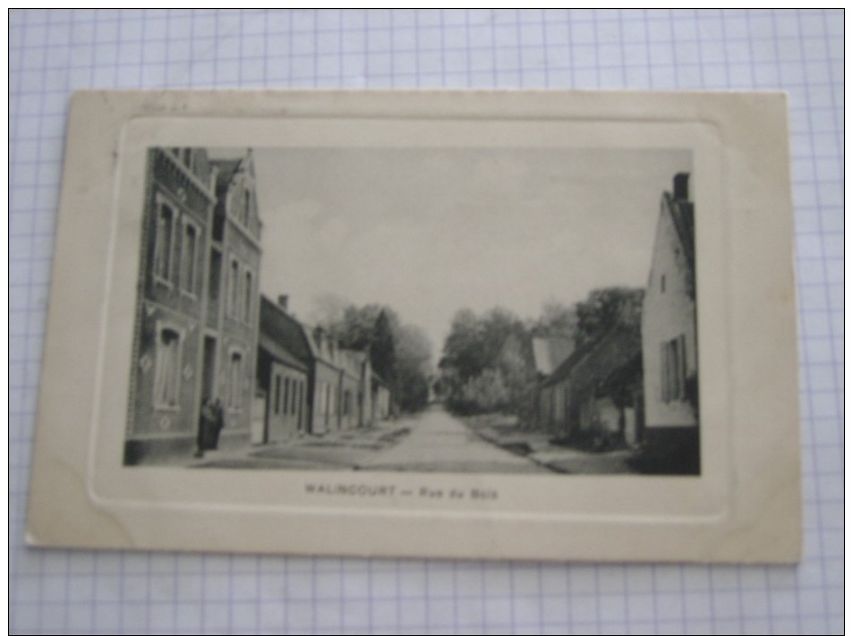 CARTE POSTALE Ancienne De WALINCOURT Nord 59 La Rue Du Bois En 190? Avec 2 Personnages - Altri & Non Classificati