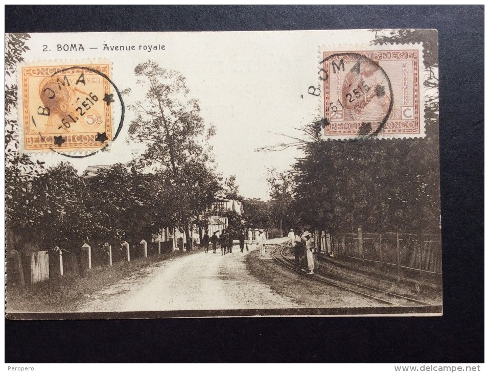 Cpa  BOMA   Avenue Royale  1925 - Congo Belge