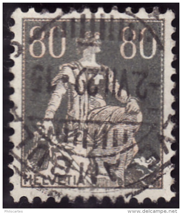 SUISSE  1917 -  Y&T  166  - Helvetia   -  Oblitéré - Cote 2e - Usati