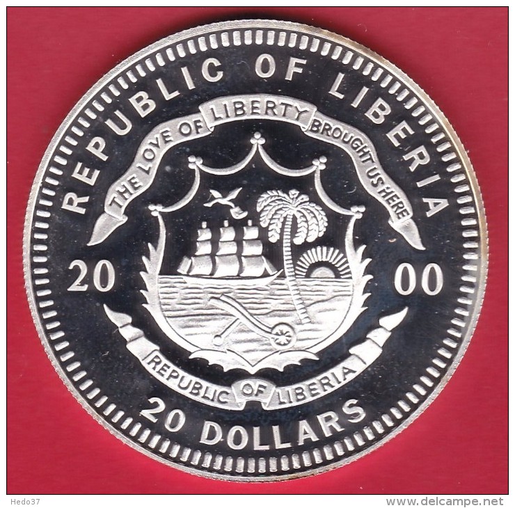 Libéria - 20 $ Argent - Luxembourg 2000 - FDC - Liberia