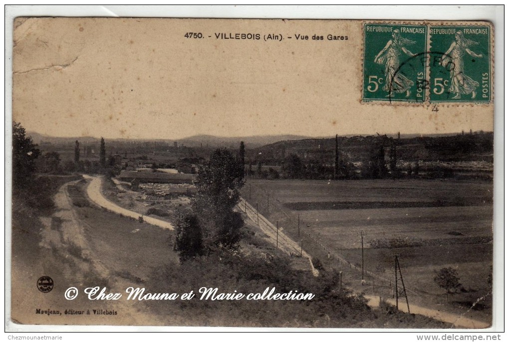 VILLEBOIS - VUE DES GARES GARE - AIN 01 - POUR LYON - CPA - Non Classés