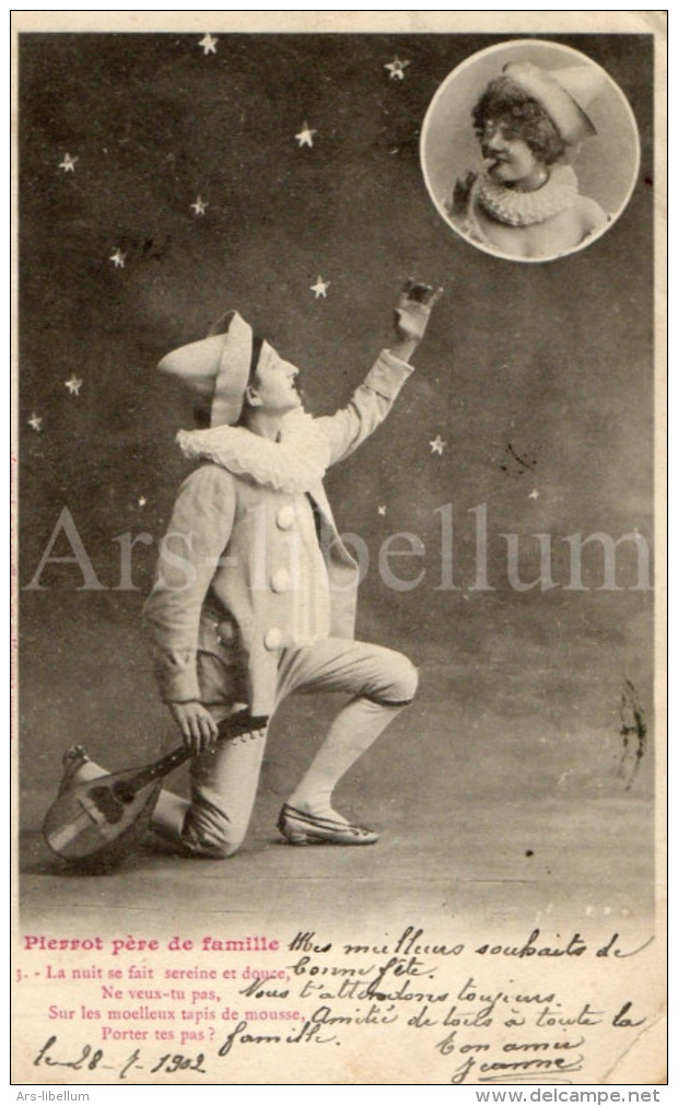 CPA / Postcard / Pierrot / Père De Famille / Ed. Phototypie A. Bergeret / 1902 - Bergeret