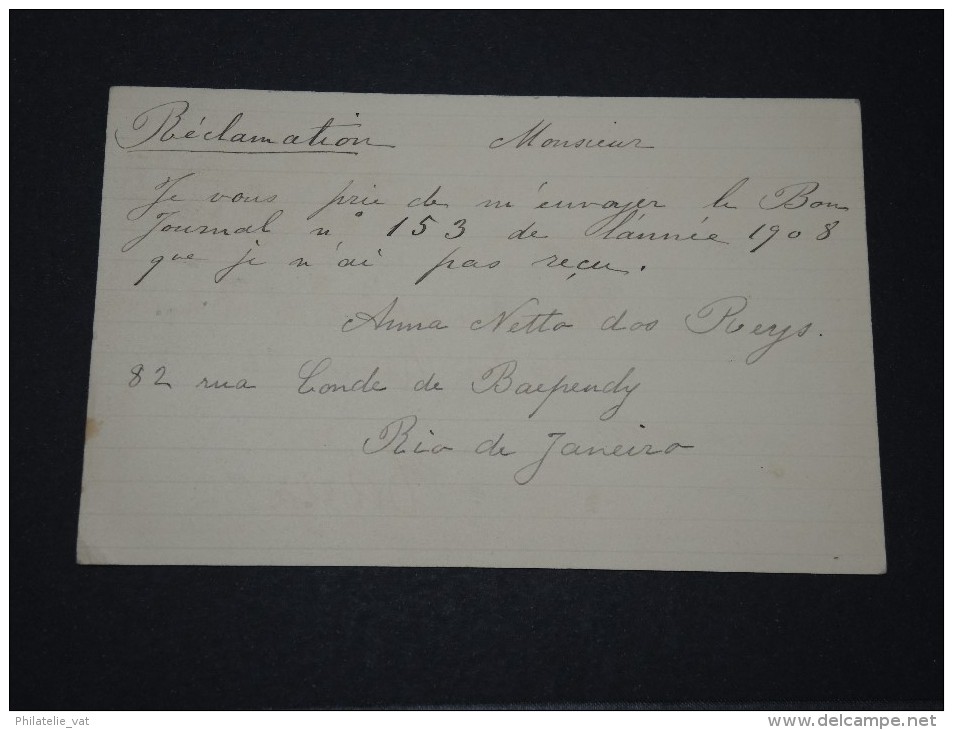 BRESIL - Entier Pour Paris - République Des Etats-Unis Du Brésil ... - Fin 20 E - A Voir - P18000 - Postal Stationery