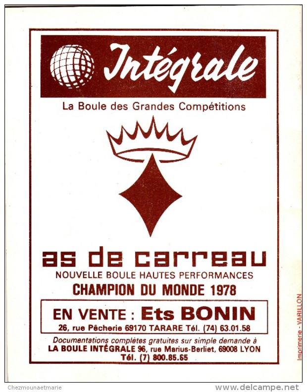 L UNION BOULISTE DES MONTS DE TARARE - 1982 - BOULES - RHONE 69 - LIVRET 32 PAGES PUBLICITE - Reclame