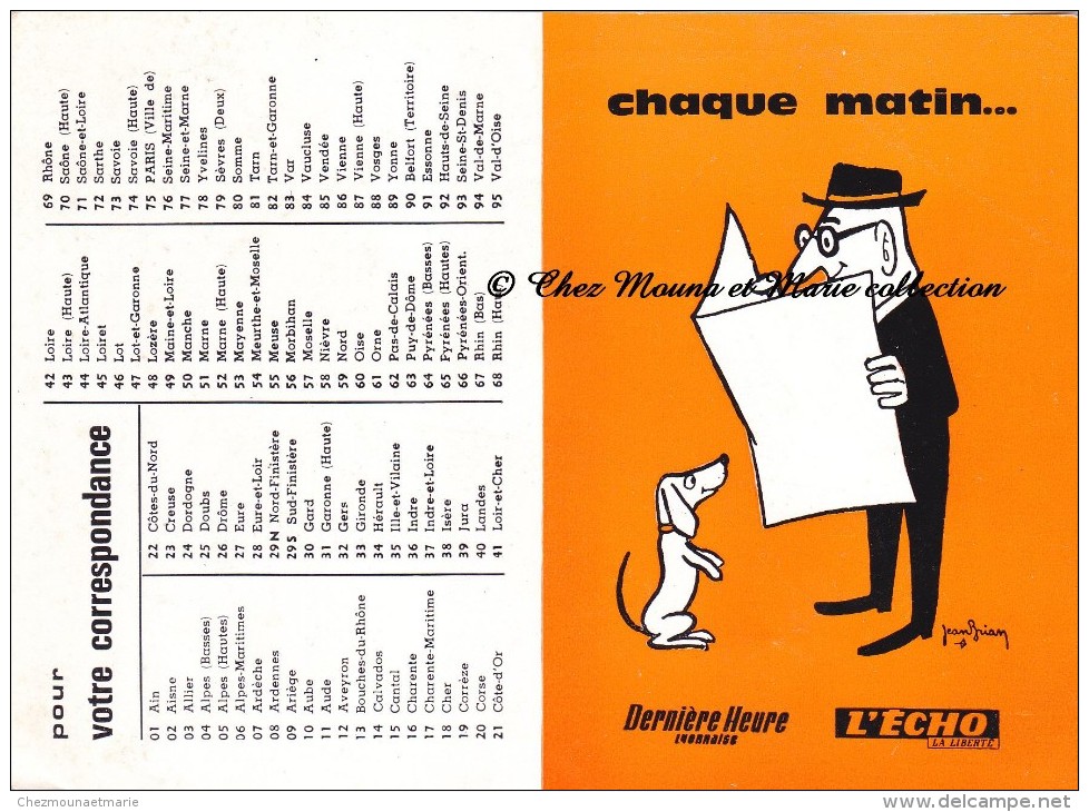 L ECHO - CHAQUE MATIN DERNIERE HEURE LYONNAISE - 1966 - CALENDRIER - Petit Format : 1961-70