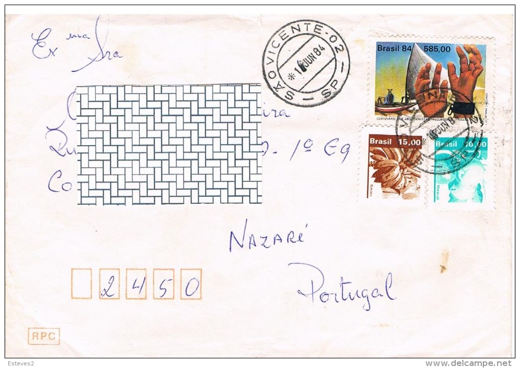 Brazil , 1984 , Abolationism , Abolitionnisme , Hands , Mains , Banana , Maracuja , São Vicente Postmark - Other & Unclassified