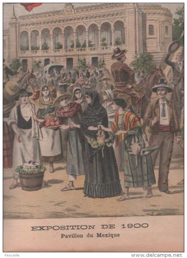 LE PETIT JOURNAL 2 09 1900 - NAUFRAGE CONTRE TORPILLEUR LA FRAMEE - PAVILLON DU MEXIQUE - DEFENDUE PAR CHIEN A PUTEAUX - Le Petit Journal