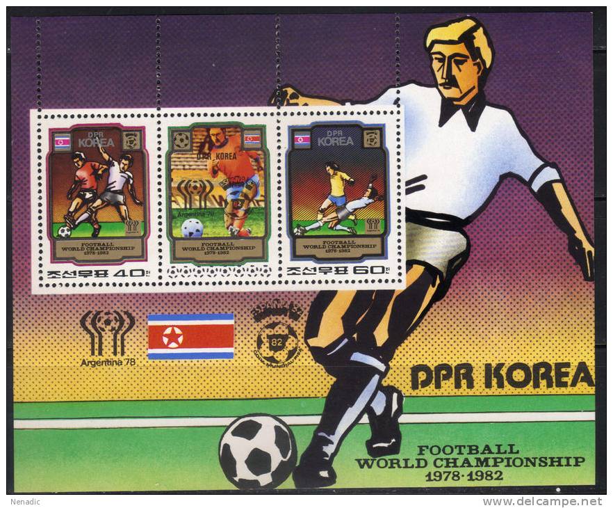 Korea,North Football-World Championship 1978-1982 1980,block,MNH - Corea Del Nord