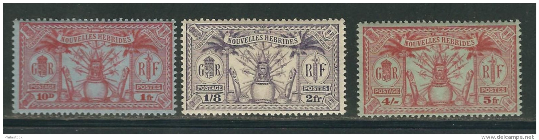 Nouvelles Hébrides N° 88 à 90 * - Unused Stamps