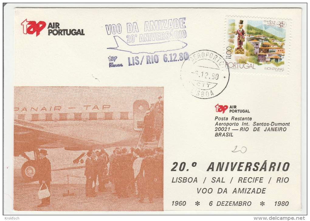 Lisboa Rio 1980 - 20° Aniversario TAP - Lisbonne - Brésil Brasil - Lettres & Documents
