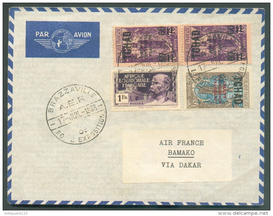 Lettre Par Avion De BRAZZAVILLE A.E.F. Le 17 Juillet 1938 Vers Bamako Via Dakar - 11128 - Brieven En Documenten