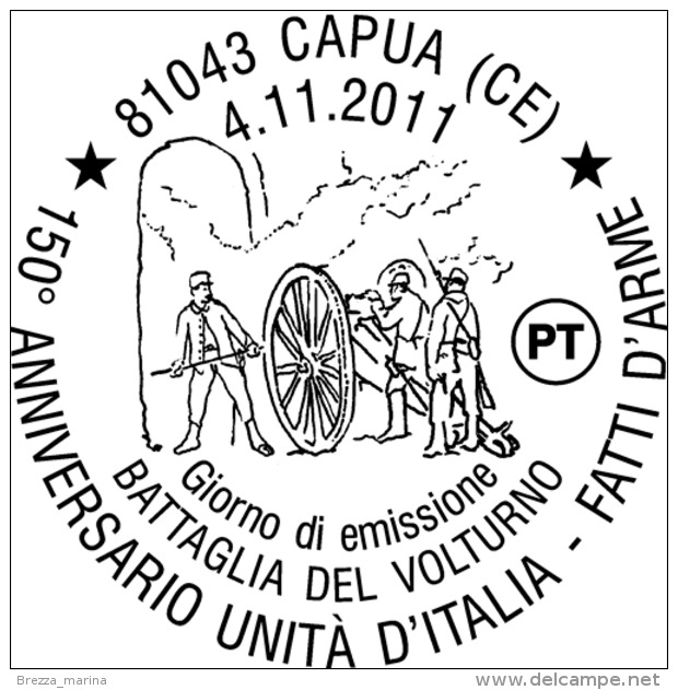 Nuovo - MNH - ITALIA - 2011 - Fatti D´arme - Da BF - Spedizione Dei Mille, Battaglia Del Volturno, 1860 - 60 - 2011-20:  Nuevos