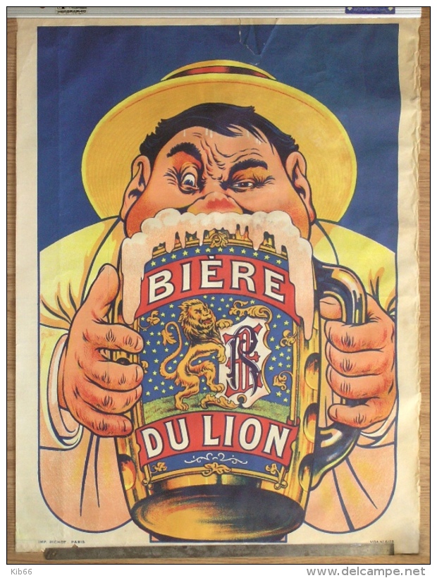 Rare Ancienne Affiche "Biere Du Lion" Brasserie Richard Frères, Ivry-sur-Seine - Posters