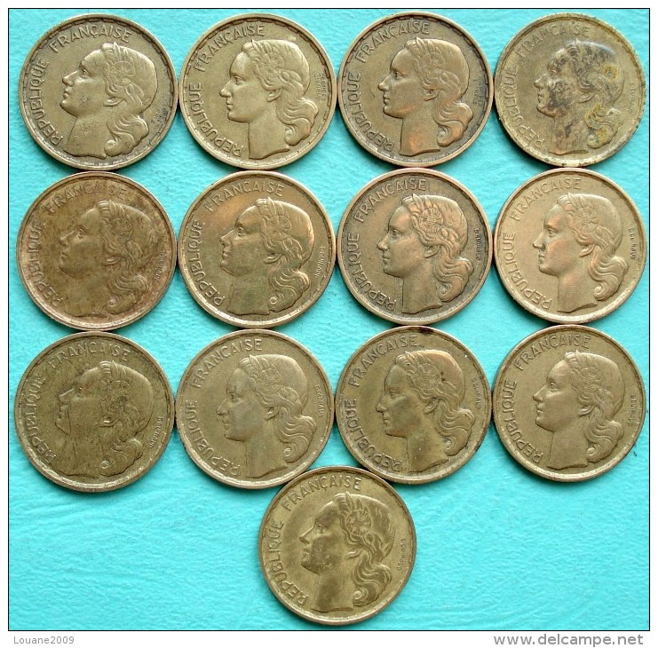 France - 20 Francs Guiraud 1950 - 1951 - 1952 - 1953 Dont La 1950 B 3 Faucilles Lot 13 Pièces Monnaies - Autres & Non Classés