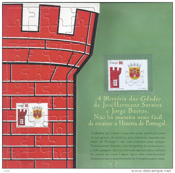 Puzzle Stamp 80$00 City Of Guarda,1997.Puzzle Selo 80$00 Cidade Da Guarda.2 Scan.Rare.Memórias Cidades,J.Hermano Saraiva - Neufs
