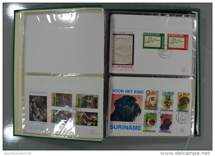 SURINAME FDC´S COLLECTION IN 3 IMPORTA PSI II ALBUMS FAUNA BIRDS FLORA TRANSPORT ONLY 10% CV! Ndf Onbeschreven/unwritten - Colecciones (en álbumes)