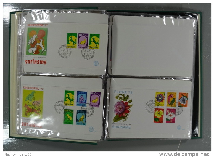 SURINAME FDC´S COLLECTION IN 3 IMPORTA PSI II ALBUMS FAUNA BIRDS FLORA TRANSPORT ONLY 10% CV! Ndf onbeschreven/unwritten