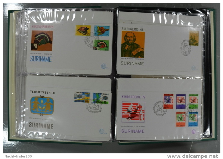 SURINAME FDC´S COLLECTION IN 3 IMPORTA PSI II ALBUMS FAUNA BIRDS FLORA TRANSPORT ONLY 10% CV! Ndf onbeschreven/unwritten