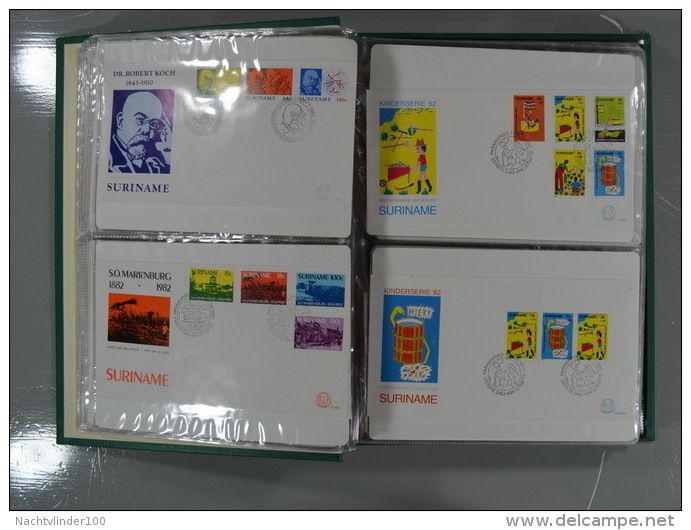 SURINAME FDC´S COLLECTION IN 3 IMPORTA PSI II ALBUMS FAUNA BIRDS FLORA TRANSPORT ONLY 10% CV! Ndf onbeschreven/unwritten