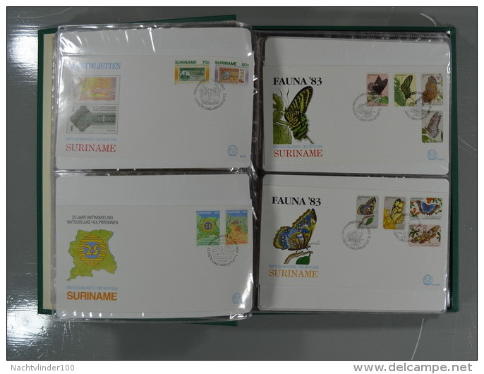 SURINAME FDC´S COLLECTION IN 3 IMPORTA PSI II ALBUMS FAUNA BIRDS FLORA TRANSPORT ONLY 10% CV! Ndf onbeschreven/unwritten