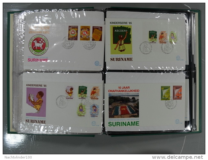 SURINAME FDC´S COLLECTION IN 3 IMPORTA PSI II ALBUMS FAUNA BIRDS FLORA TRANSPORT ONLY 10% CV! Ndf onbeschreven/unwritten