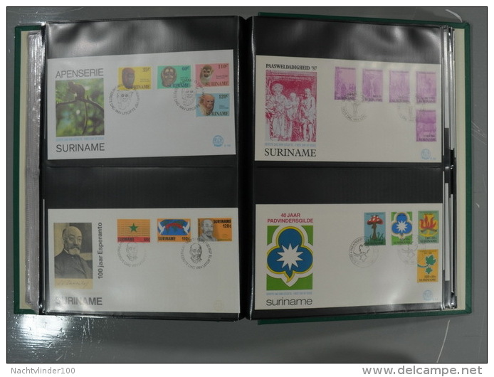 SURINAME FDC´S COLLECTION IN 3 IMPORTA PSI II ALBUMS FAUNA BIRDS FLORA TRANSPORT ONLY 10% CV! Ndf onbeschreven/unwritten