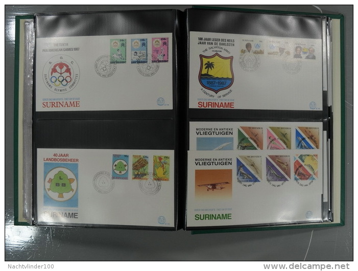 SURINAME FDC´S COLLECTION IN 3 IMPORTA PSI II ALBUMS FAUNA BIRDS FLORA TRANSPORT ONLY 10% CV! Ndf onbeschreven/unwritten