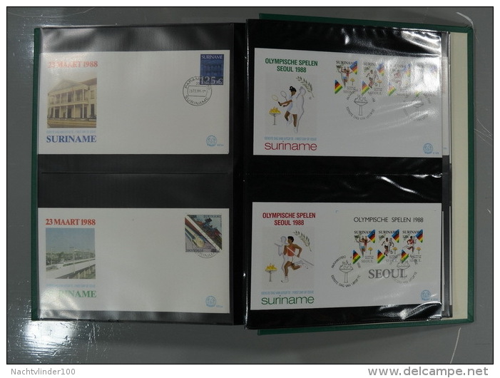 SURINAME FDC´S COLLECTION IN 3 IMPORTA PSI II ALBUMS FAUNA BIRDS FLORA TRANSPORT ONLY 10% CV! Ndf onbeschreven/unwritten