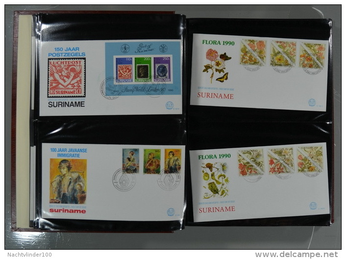 SURINAME FDC´S COLLECTION IN 3 IMPORTA PSI II ALBUMS FAUNA BIRDS FLORA TRANSPORT ONLY 10% CV! Ndf onbeschreven/unwritten