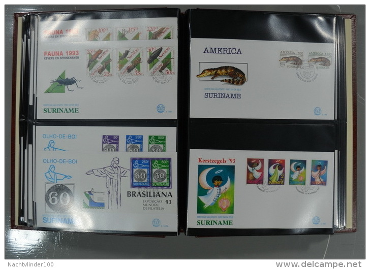 SURINAME FDC´S COLLECTION IN 3 IMPORTA PSI II ALBUMS FAUNA BIRDS FLORA TRANSPORT ONLY 10% CV! Ndf onbeschreven/unwritten